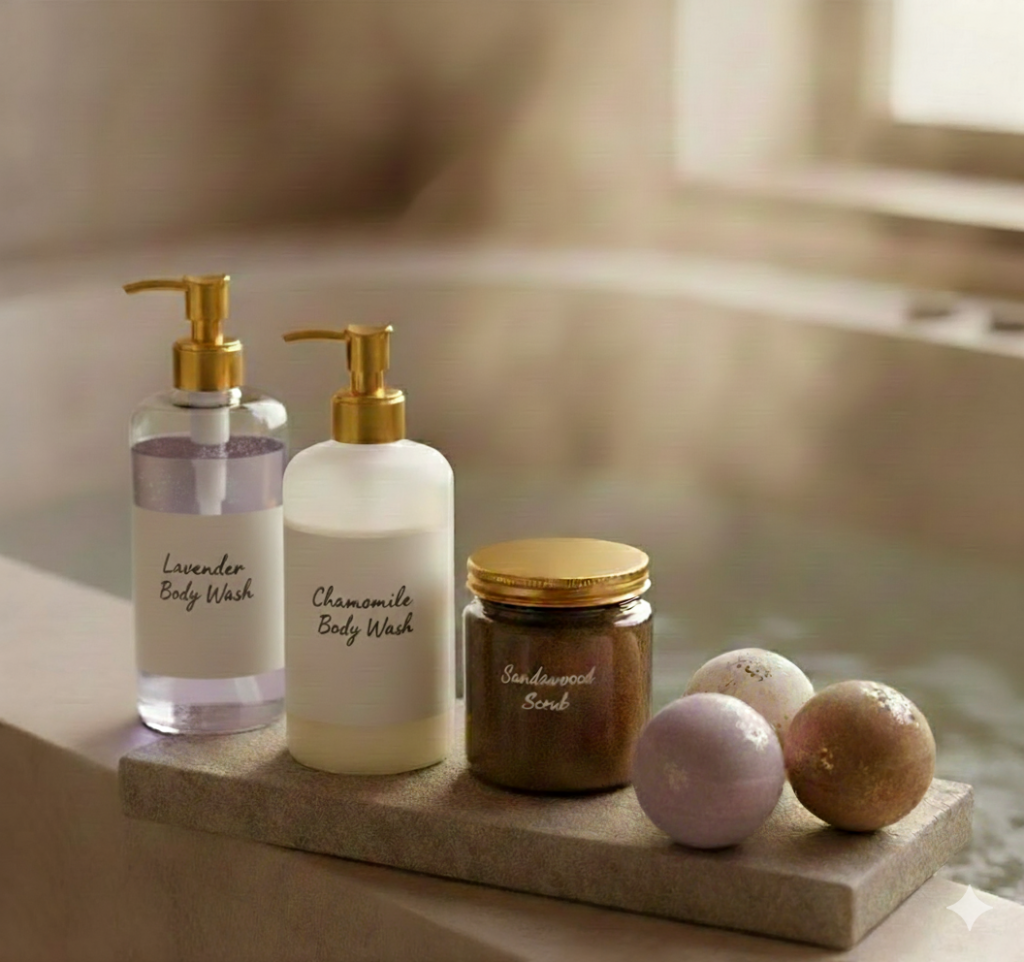 Calm bath ritual products for stress relief